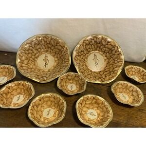 Vintage Planters Snack Bowl Set Mr. Peanut Tin Litho 1950's